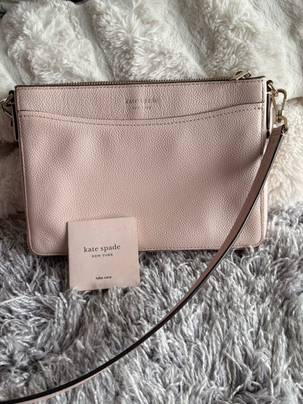 Kate Spade✨ Blush Pink Pebbled Leather Crossbody